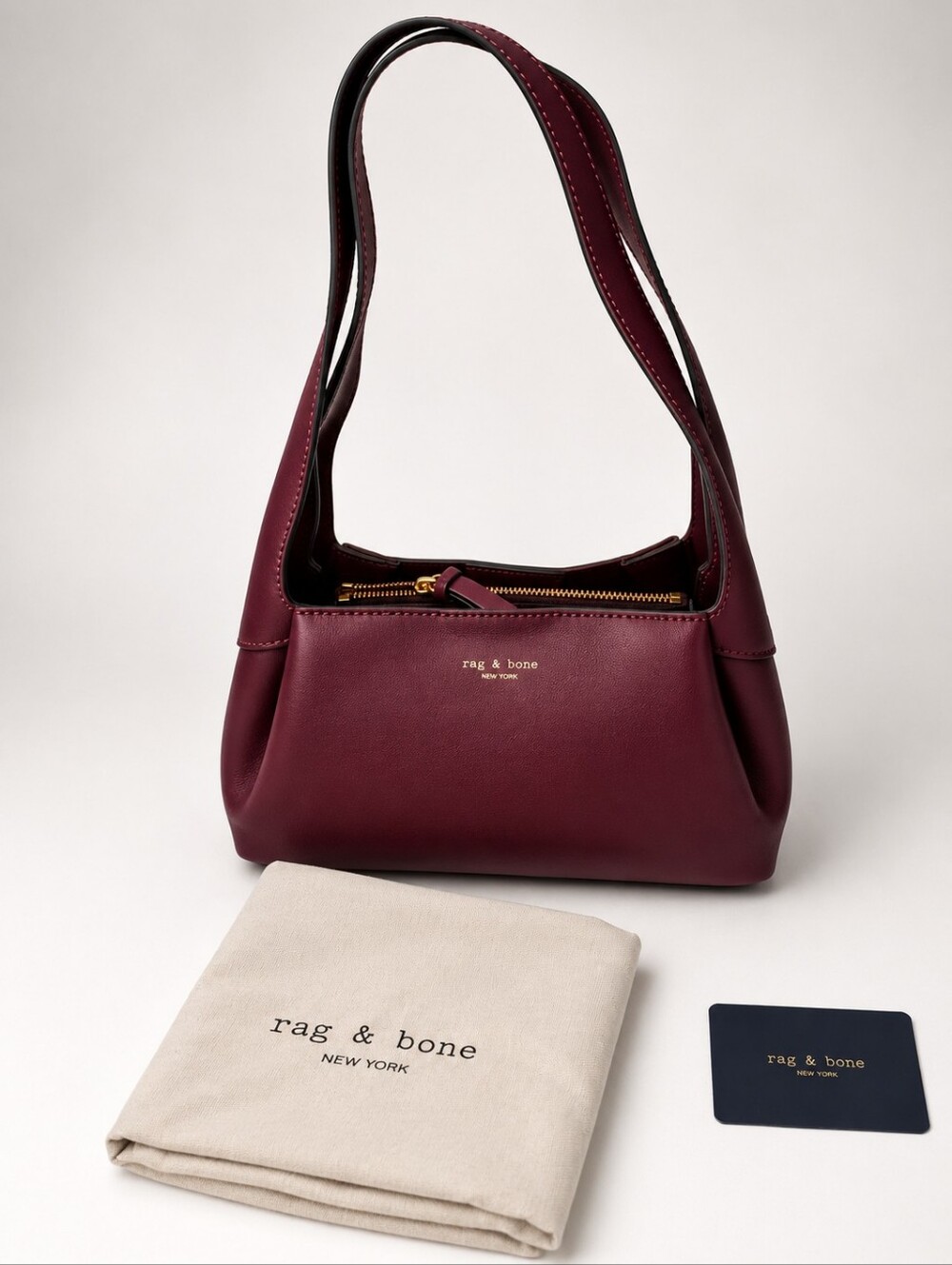 rag & bone Burgundy Leather Shoulder Bag